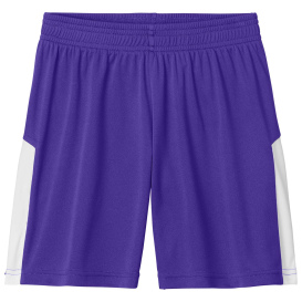 Sport-Tek YST103 Youth Competitor United 5" Shorts - Purple/White