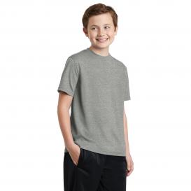 Sport-Tek YST340 Youth PosiCharge RacerMesh Tee - Grey Heather
