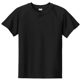 Sport-Tek YST359 PosiCharge Competitor 2-Button Henley - Black