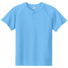 Sport-Tek YST359 PosiCharge Competitor 2-Button Henley - Carolina Blue