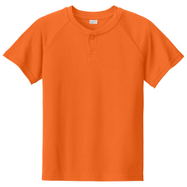 Sport-Tek YST359 PosiCharge Competitor 2-Button Henley - Deep Orange