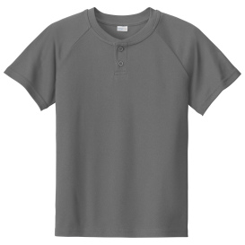 Sport-Tek YST359 PosiCharge Competitor 2-Button Henley - Iron Grey