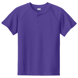 Sport-Tek YST359 PosiCharge Competitor 2-Button Henley - Purple