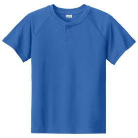 Sport-Tek YST359 PosiCharge Competitor 2-Button Henley - True Royal