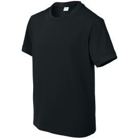 Sport-Tek YST440 Youth Club Short Sleeve Crew - Black/Black