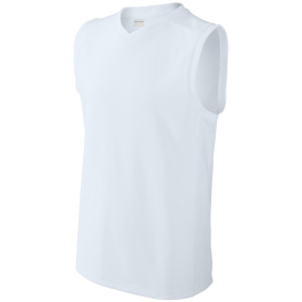 Sport-Tek YST441 Youth Club Sleeveless V-Neck - White/White