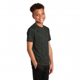 Sport-Tek YST460 Youth Digi Camo Tee - Black