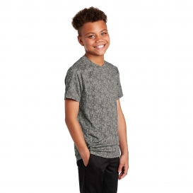 Sport-Tek YST460 Youth Digi Camo Tee - Grey Concrete