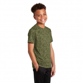 Sport-Tek YST460 Youth Digi Camo Tee - Olive Drab Green