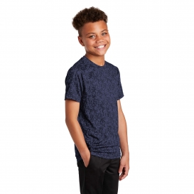 Sport-Tek YST460 Youth Digi Camo Tee - True Navy
