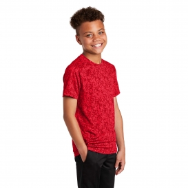 Sport-Tek YST460 Youth Digi Camo Tee - True Red