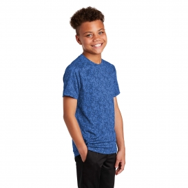 Sport-Tek YST460 Youth Digi Camo Tee - True Royal