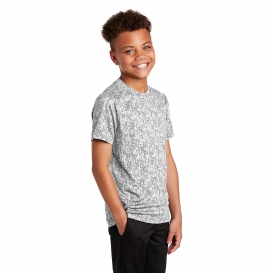 Sport-Tek YST460 Youth Digi Camo Tee - White