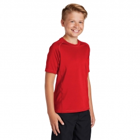 Sport-Tek YST470 Youth Rashguard Tee - True Red