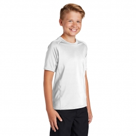 Sport-Tek YST470 Youth Rashguard Tee - White