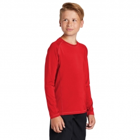 Sport-Tek YST470LS Youth Long Sleeve Rashguard Tee - True Red