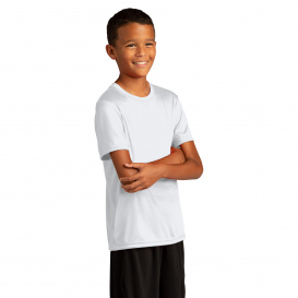 Sport-Tek YST720 Youth PosiCharge Re-Compete Tee - White