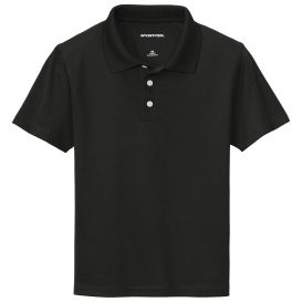 Sport-Tek YST740 Youth UV Micropique Polo - Black