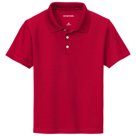 Sport-Tek YST740 Youth UV Micropique Polo - Deep Red