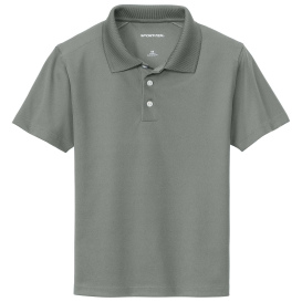 Sport-Tek YST740 Youth UV Micropique Polo - Grey Concrete