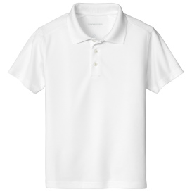 Sport-Tek YST740 Youth UV Micropique Polo - White