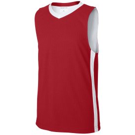 Sport-Tek YST900 Youth Rival Basketball Rev Jersey - Deep Red/White