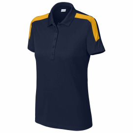 Sport-Tek LST104 Ladies Competitor United Polo - True Navy/Gold