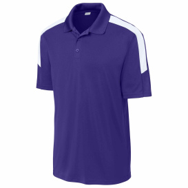 Sport-Tek ST104 Competitor United Polo - Purple/White