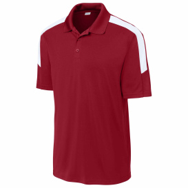 Sport-Tek ST104 Competitor United Polo - Deep Red/White