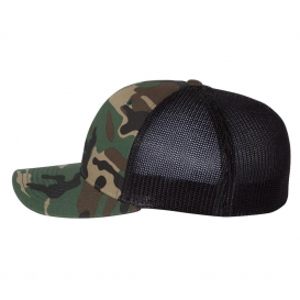 Richardson 110 Fitted Trucker Hat with R-Flex - Army Camo/Black | Full ...