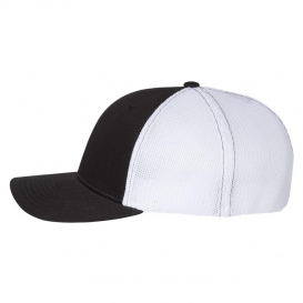 Richardson 110 Fitted Trucker Hat with R-Flex - Black/White