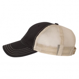 Richardson 111 Garment-Washed Trucker Cap - Black/Khaki