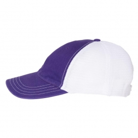 Richardson 111 Garment-Washed Trucker Cap - Purple/White