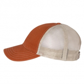 Richardson 111 Garment-Washed Trucker Cap - Texas Orange/Khaki