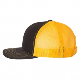 Richardson 112 Snapback Trucker Cap - Black/Gold