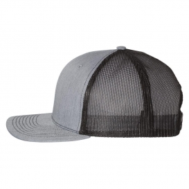 Richardson 112 Snapback Trucker Cap - Heather Grey/Black | Full Source