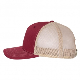 Richardson 112FP Snapback Trucker Cap - Cardinal/Tan | Full Source