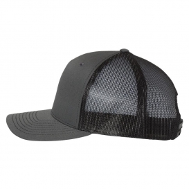 Richardson 112FP Snapback Trucker Cap - Charcoal/Black