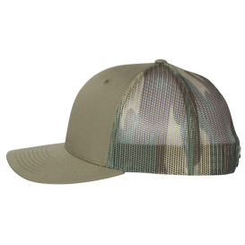 Richardson 112PM Printed Mesh-Back Trucker Cap - Loden Green/Camo