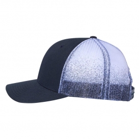 Richardson 112PM Printed Mesh-Back Trucker Cap - Navy/Navy to White Fade