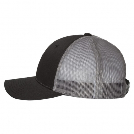 Richardson 115 Low Pro Trucker Cap - Black/Charcoal