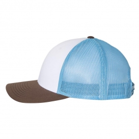 Richardson 115 Low Pro Trucker Cap - White/Columbia Blue/Brown