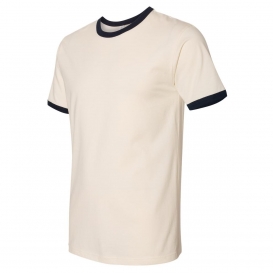 Next Level 3604 Unisex Fine Jersey Ringer - Natural/Midnight Navy