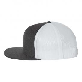 Richardson 511 Wool Blend Flat Bill Trucker Cap - Heather Charcoal/White
