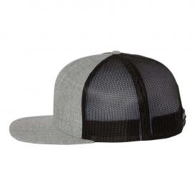 Richardson 511 Wool Blend Flat Bill Trucker Cap - Heather Grey/Black