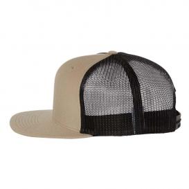 Richardson 511 Wool Blend Flat Bill Trucker Cap - Khaki/Black