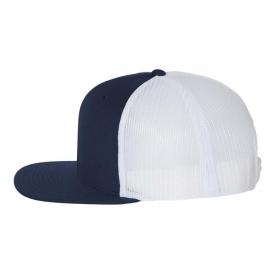 Richardson 511 Wool Blend Flat Bill Trucker Cap - Navy/White