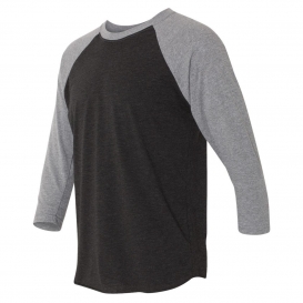 Next Level 6051 Unisex Tri-Blend Three-Quarter Sleeve Raglan - Premium Heather/Vintage Black