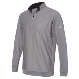 adidas A295 Performance Texture Quarter-Zip Pullover - Grey Three