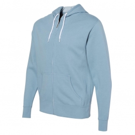 Independent Trading Co. AFX90UNZ Unisex Lightweight Full-Zip Hooded Sweatshirt - Misty Blue